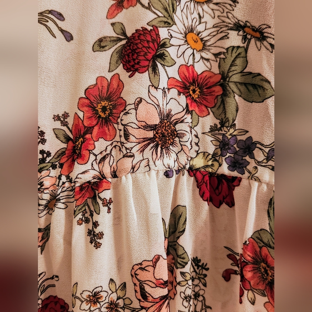 Torrid Lexie Floral Chiffon Babydoll Tunic Hi Lo‎ Top - Picture 6 of 8
